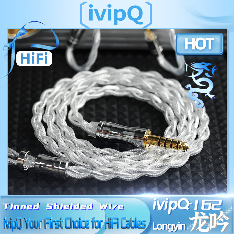 ivipQ 4-Core Tin Shielding Layer Oil Immersed OFC Litz HiFi Earphone Cable 2.5/3.5mm/4.4mm 0.78 2PIN