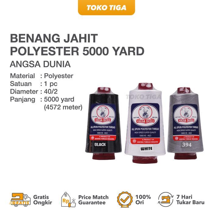 Benang Jahit Polyester 5000 Yard / 4572 Meter 40/2 Merek ANGSA DUNIA
