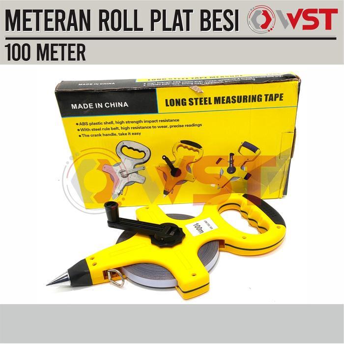 Meteran Tancap Plat Besi 100M / Meteran Roll Besi 100Meter