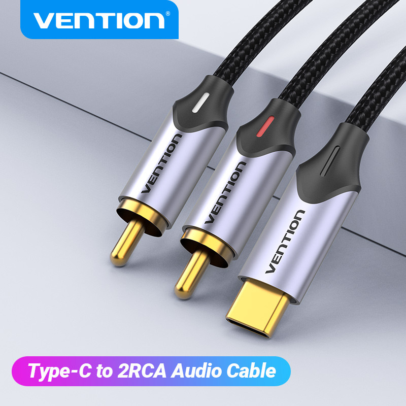 Vention USB C to 2 RCA Audio Cable Adapter Type-C to RCA Jack Audio Cord Compatible with Home