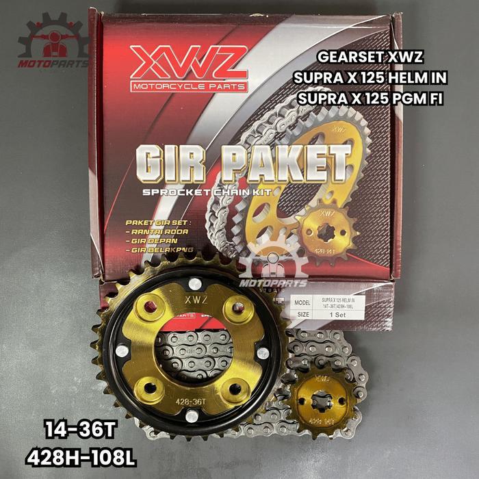 Scarlet - Gear Gir Set Gir Paket Supra X 125 Helm In Supra X 125 Injeksi 36T Xwz