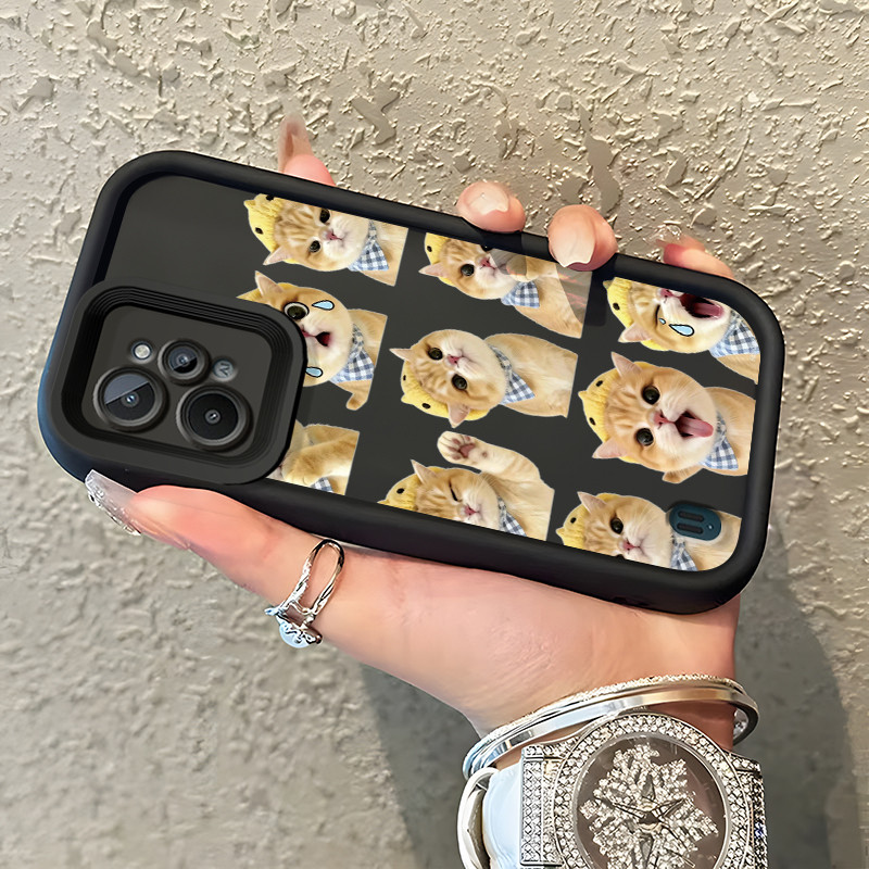 Casing Hp Realme C31 Case Casing HP Foto kucing sapi yang lucu Pola kasus ponsel tangga sederhana Ka