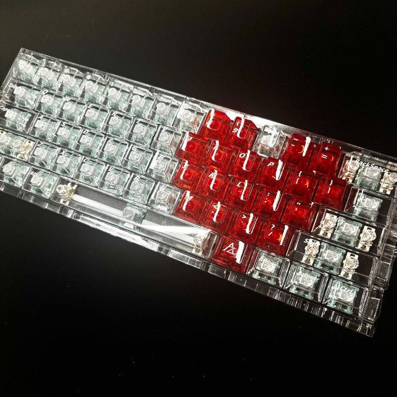 Custom Crystal Clear 2.0 PC OEM Profile Keycaps Mchose ace68, ace68, Wooting, Melgeek