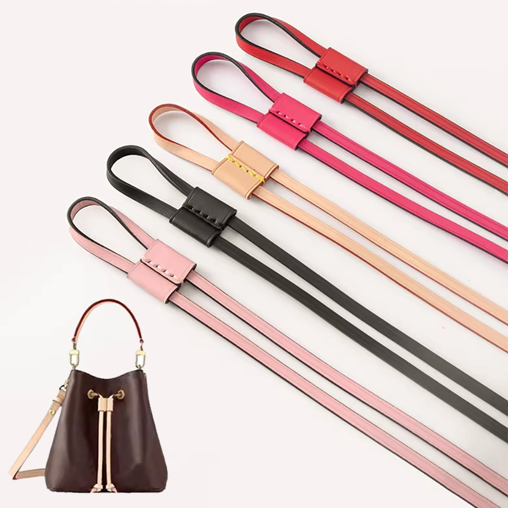 Leather Bag Straps Drawstring For LV Noe BB Nano Mini Petit Bucket Bags Slide Lock Buckle Tension