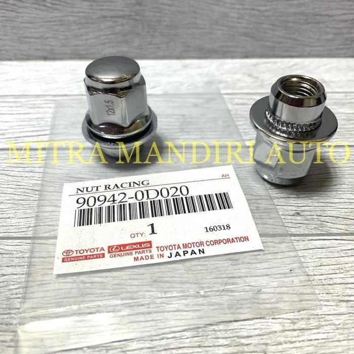 "New" NUT, MUR RACING BAUT RODA TOYOTA YARIS - VIOS - ALTIS - SOLUNA - SIENTA - LIMO ASLI CHROME