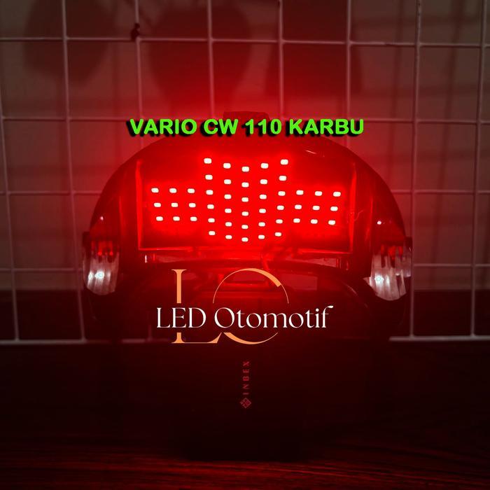 Diskon - Led Otomotif Stoplamp Running Vario Cw Karbu 110 Lampu Rem Belakang Motor Running Vario Cw