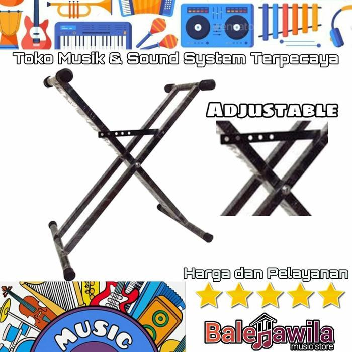 Stand Double Keyboard Stand Keyboard Double Kaki Kokoh Kaki Piano Terlaris