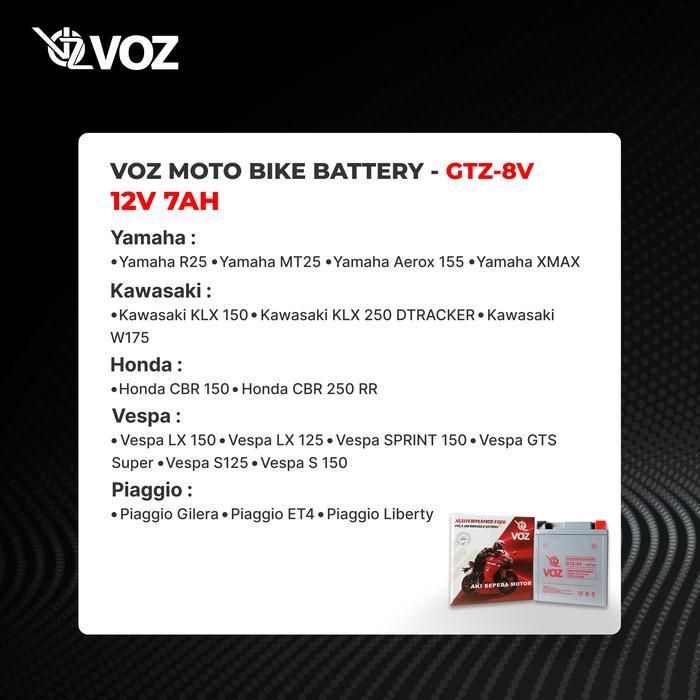 Voz Aki Motor Gtz 8V 12V 7Ah - Baterai Aki Motor