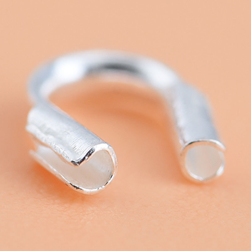 8pcs Real Pure Solid 925 Sterling Silver U Shape Clasps Connector Wire Protector Wire Guard End
