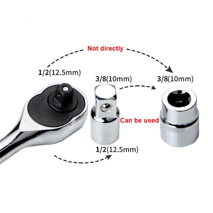 Adapter Kunci Sock 1/2 3/8 1/4 Inch Set 4/6 Pcs Adaptor Converter Sambungan Mata Shock Socket