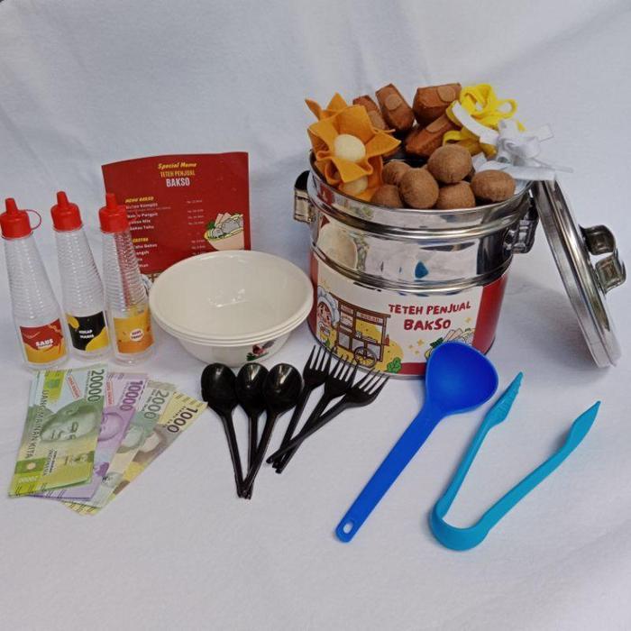 ` Teteh Penjual Bakso / Sensory Play / Mainan Anak / Edukasi Anak / Main Peran / Abang Tukang Bakso