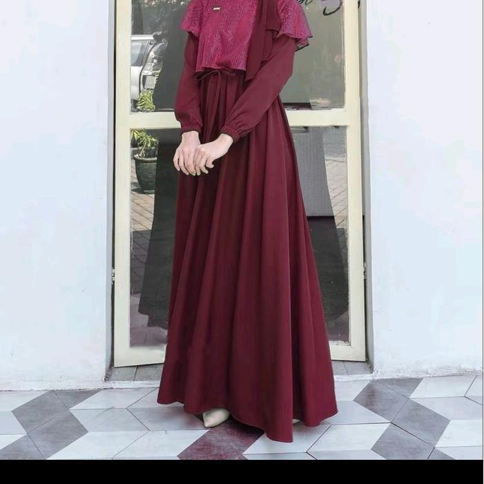 Gamis Wanita Dewasa Crinkle Mix Brukat Model Terbaru,Gamis Kondangan Brukat,Gamis Crinkle