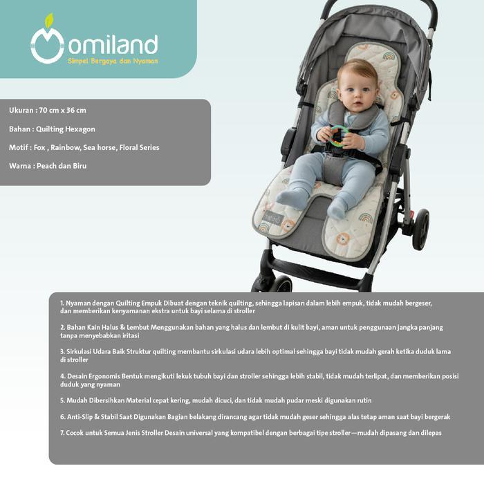 Omiland Alas Stroller Bayi Car Seat Padding/Alas Kursi Makan & Bantal Quilting Premium