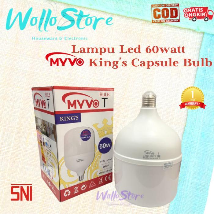 "New" Lampu Led 60watt Jumbo Myvo King Capsule T Bulb Nyala Putih Bergaransi