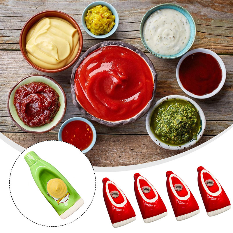 Ketchup Shaped Plate Soy Sauce Dish Creative Ceramic Plate Tomato Sauce Dish Salad Dressing Seasonin