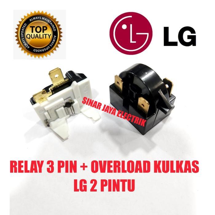 RELAY 3 PIN + PTC OVERLOAD KULKAS LG 2 PINTU READY