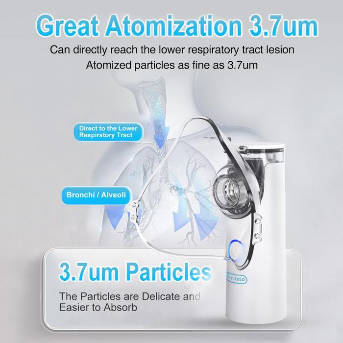 Dr.Isla Semprotan Asma N6 Nebulizer Alat Uap Pernafasan Inhaler Bpa Free Low Noise Portable Untuk