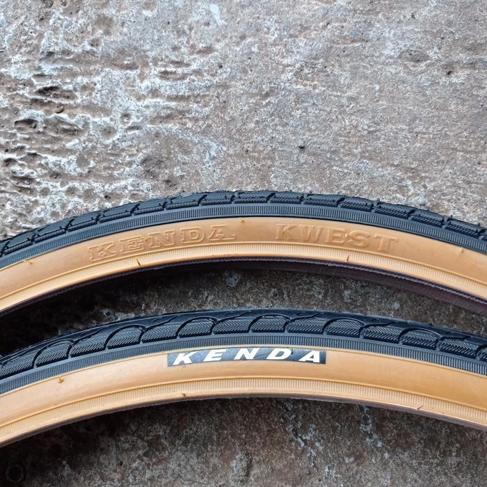 Ban Luar Sepeda Gravel 700C 700 X 32 32C 700X32 700X32C Kenda Kwest Hitam Gum Tan Wall K193