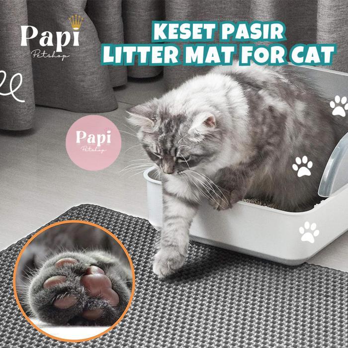 Keset Pasir Kucing Alas Liter Box Alas Kotoran Pasir Kucing Anti Tumpah Alas Keset Kotoran Pasir