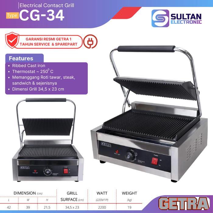 GETRA Electric Contact Grill CG-34 / CG34 / Pemanggang Listirk