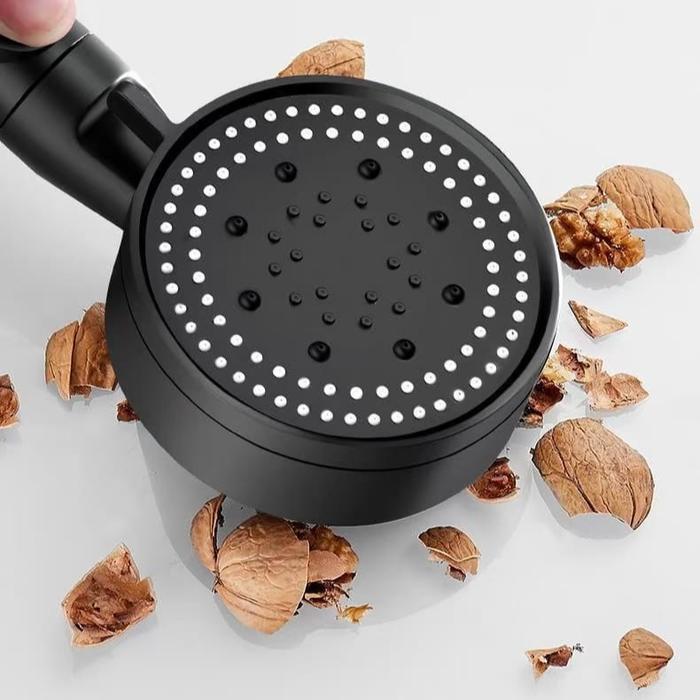 Toto - (Serbaserbi) Kepala Shower Mandi Hitam Minimalis Abs Plastik 25X9Cm Selang 150Cm Tombol Henti