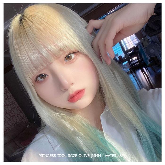 Softlens Idol Roze Olive (Green) Eos Princess [Mikhayloveshop] #Gratisongkir