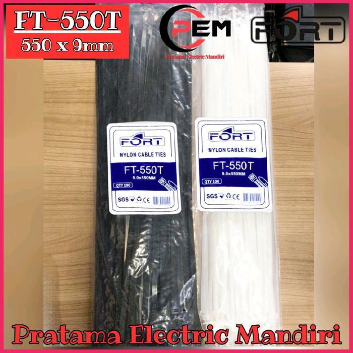 [Pack=100Pcs] Fort Cable Tie Ties Kabel Tis Nylon Ft-550T Ft550T Ft 550T 500X9Mm 500 X 9Mm White