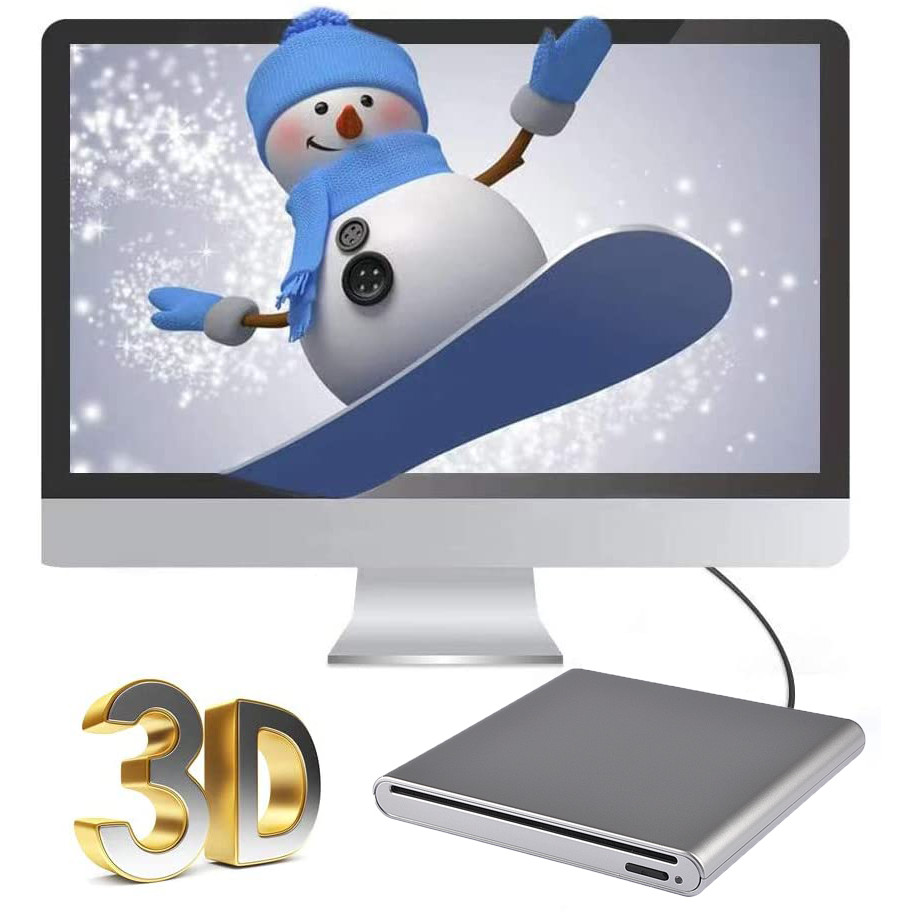 External Blu-Ray Burner BD-RE Writer BD-ROM Reader 3D Playback CD DVD Recorder for Desktop/Notebook