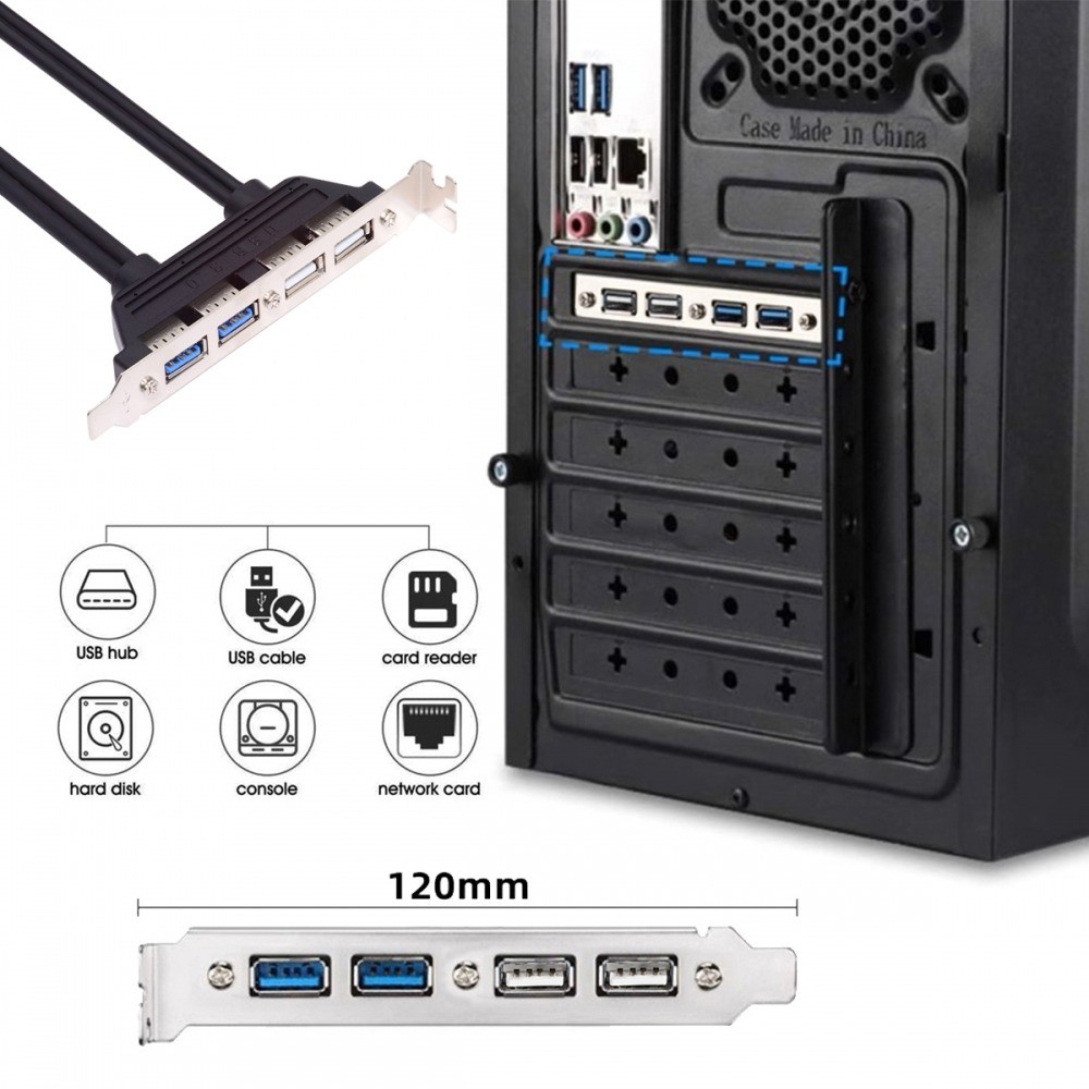 USB2.0 and USB 3.0 female header panels to motherboard 9-pin 20-pin motherboard extension cable