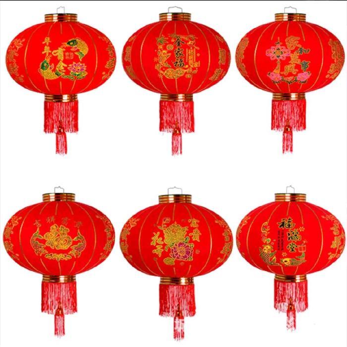 terbaru Lampion Besar Dekorasi Hiasan Imlek Lampion Kain Sutra Bludru Lampion Gantung Imlek