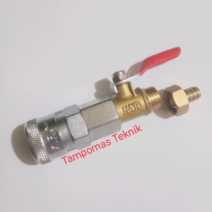 Kran Kompresor Bonus Coupler Sf20 Tekiro Sambungan Kompresor 1/4 Hato #Gratisongkir