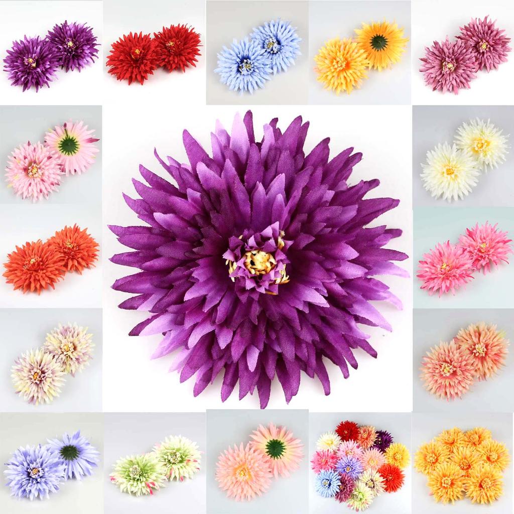 14cm Artificial Silk Flower Head Large Chrysanthemum For DIY Wedding Ornament Birthday Party Flora W