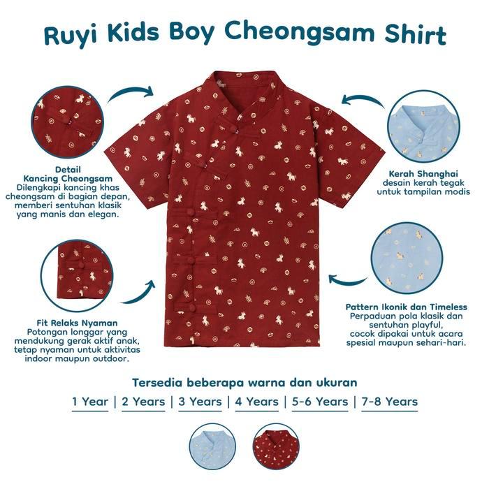 Terbaru Nice Kids - Ruyi Kids Boy Cheongsam Shirt 1-8 Tahun Atasan Kemeja Anak Laki-Laki