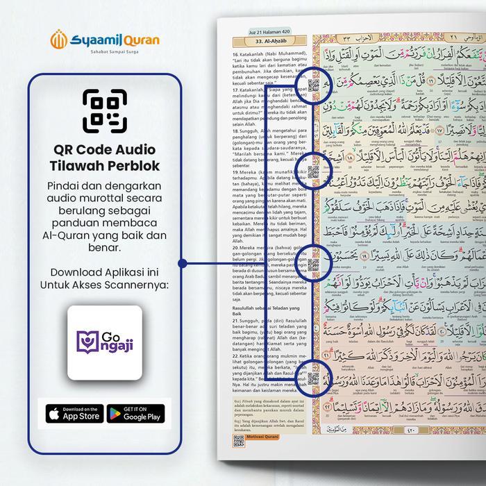 Al Quran Per Juz Ukuran A5 Tajwid Warna, Terjemah Per Kata & Qr Audio Mushaf Hafalan Syaamil Quran