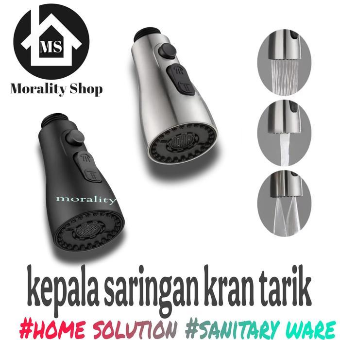 Onda Bath - Kepala Saringan Kran Air Tarik Angsa Dapur Plastik Hitam Black Doff