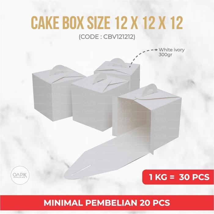 CAKE BOX MIKA 12X12X12 CM KOTAK KUE MIKA TRANSPARAN HANDLE BOX SOUVENIR / PACKAGING HAMPERS / KUE /