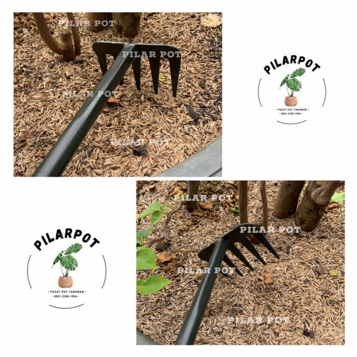 Promo Garpu Besi Gagang Kayu Untuk Garukan Tanah Berkebun - Garpu Tanah