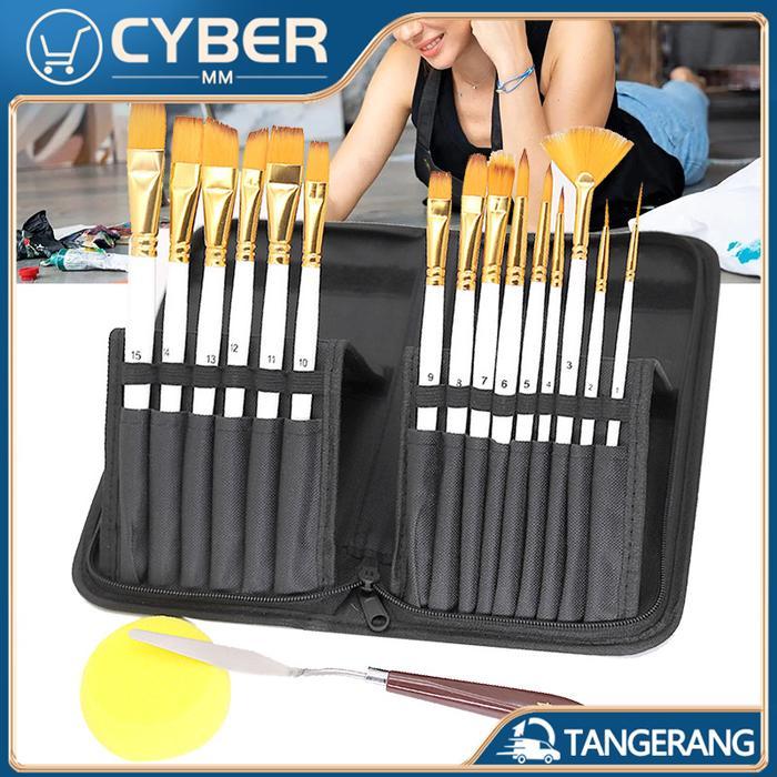 Kuas Lukis 1 Set / 1 Set Kuas Lukis / Brush Set Lukis 15 Pcs