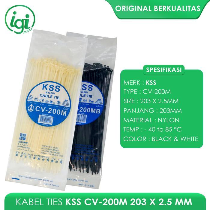 Terlaris - KSS CABEL TIE CV200M 203 x 2.5 NYLON KABEL TIES KSS CV200 M 203X2.5MM PENGIKAT KABEL TIS