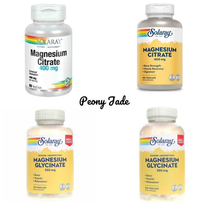 SOLARAY MAGNESIUM CITRATE 400 mg MAGNESIUM GLYCINATE 350 mg
