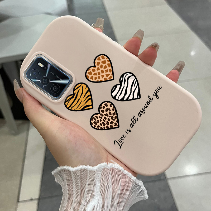Casing Hp Untuk OPPO A16 A16s A54s Case Casing Jantung Zebra pola gemuk shell ponsel HP Kasing Silik