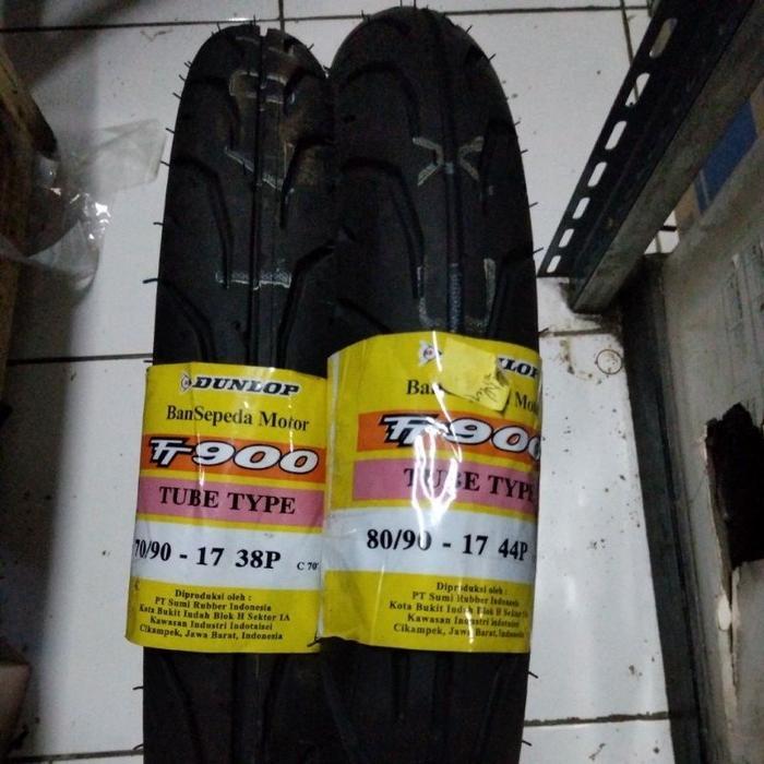 PAKET SEPASANG BAN DUNLOP TT900 - TUBE TYPE (70/90 - 80/90 - 90/90 RING17) RING 17 BAN SET LUAR