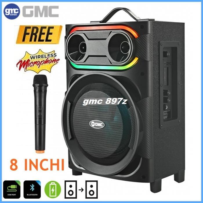 speaker portable gmc 897z 8" bluetooth