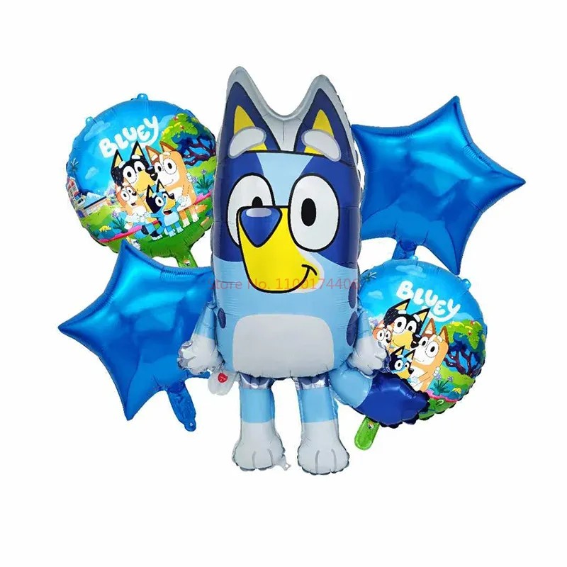 Baru kartun Bluey balon aluminium keluarga mainan permainan kartun