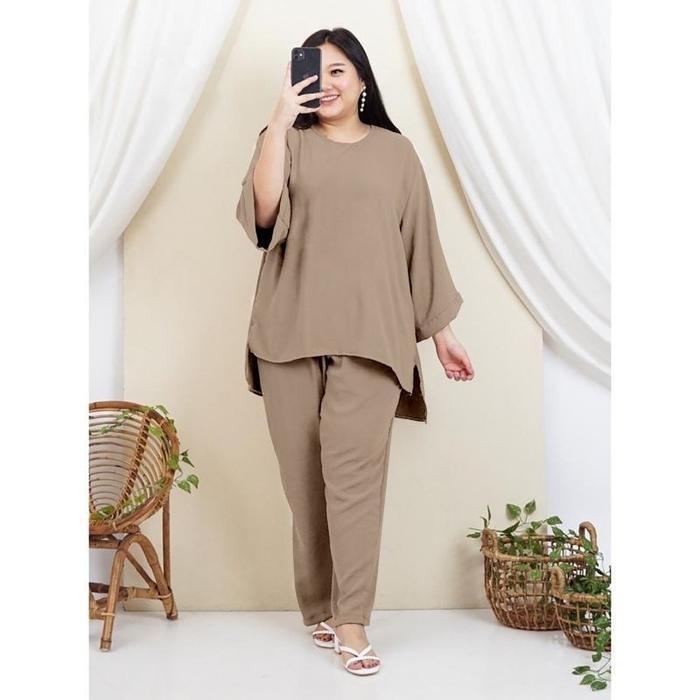 zen set crinkle jumbo ld 120-140cm/setelan one set jumbo /fashion tiktok