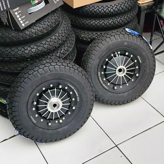 Velg GS Modular Black Set Ban Tubeless Ring 8 Vespa Ps Strada Super