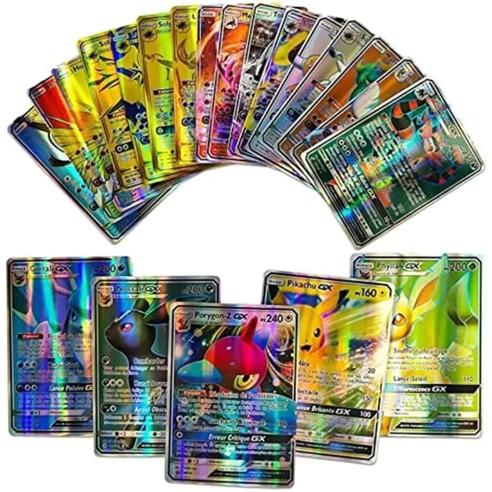 100pcs Shining Pokemon Cards GX Vmax Mewtwo Arceus Charizard VSTAR Trading Battle Collection Table
