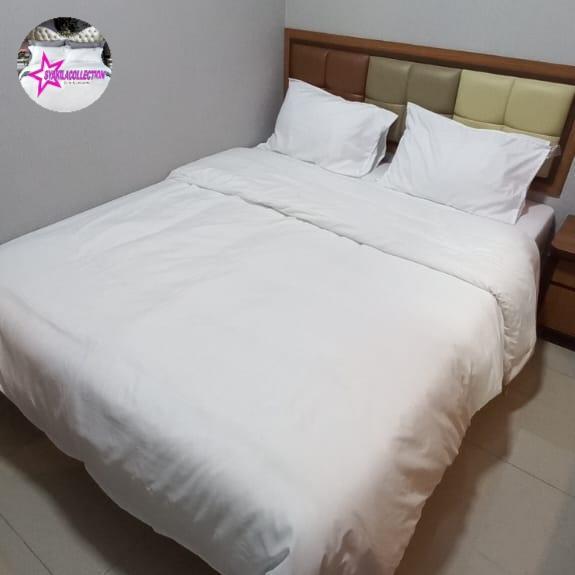"New" SPREI HOTEL/SPREI RUMAH SAKIT BAHAN MICROPOLY POLOS PUTIH TANPA KARET