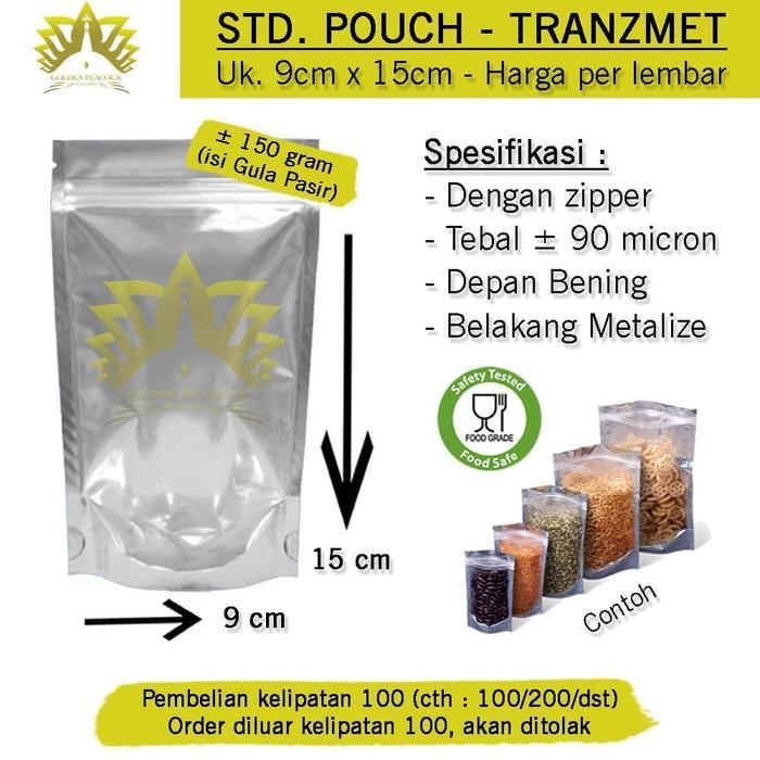 PLASTIK STANDING POUCH TRANZMETZ 9X15 ZIPLOCK