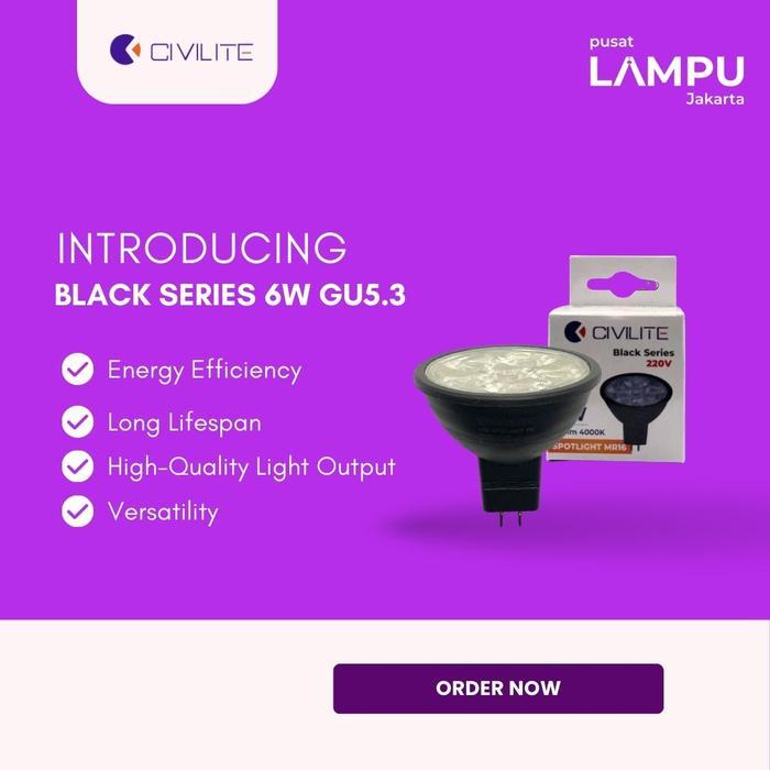 Termurah Civilite Mr16 Black Series Smd 6Watt 220Volt